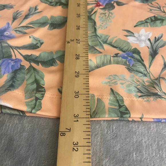 Bad Birdie Mens 2XL Tropical Floral Print Golf Polo Peach Blue Green NWT Gift - Picture 7 of 10